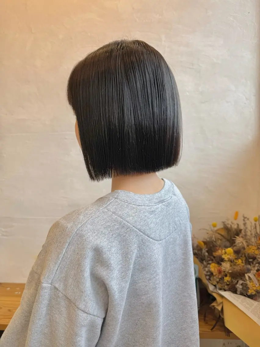 ミディアム カラー パーマ ボブ 縮毛矯正 カット ヘアカラー トリートメント 菅野 愛のヘアスタイル