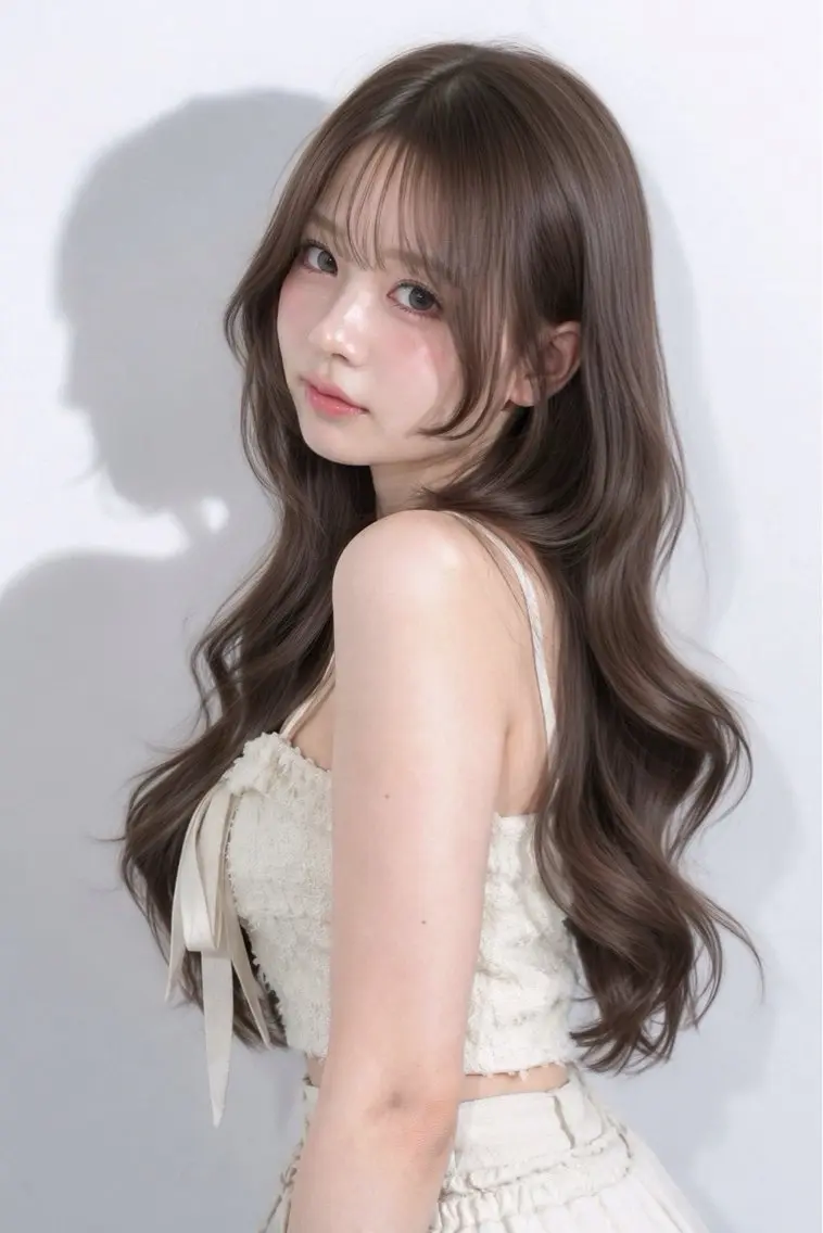 ミディアム カラー 姫カット 韓国風ヘア レイヤーカット カット ヘアカラー トリートメント 🏆韓国ヘア/ レイヤー/艶髪のヘアスタイル