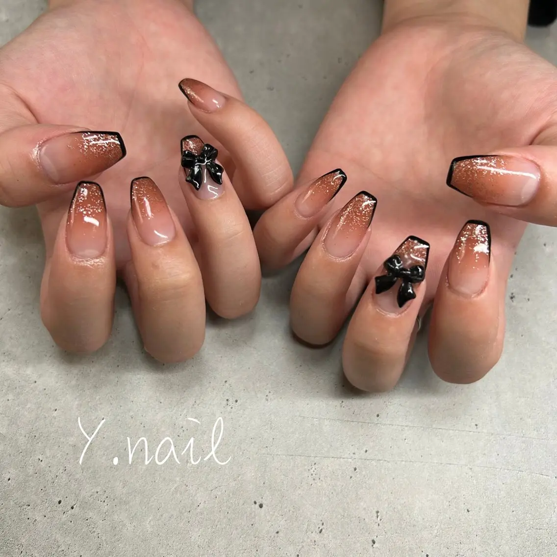 ネイル リボン ハンドネイル Y. nailのネイルデザイン