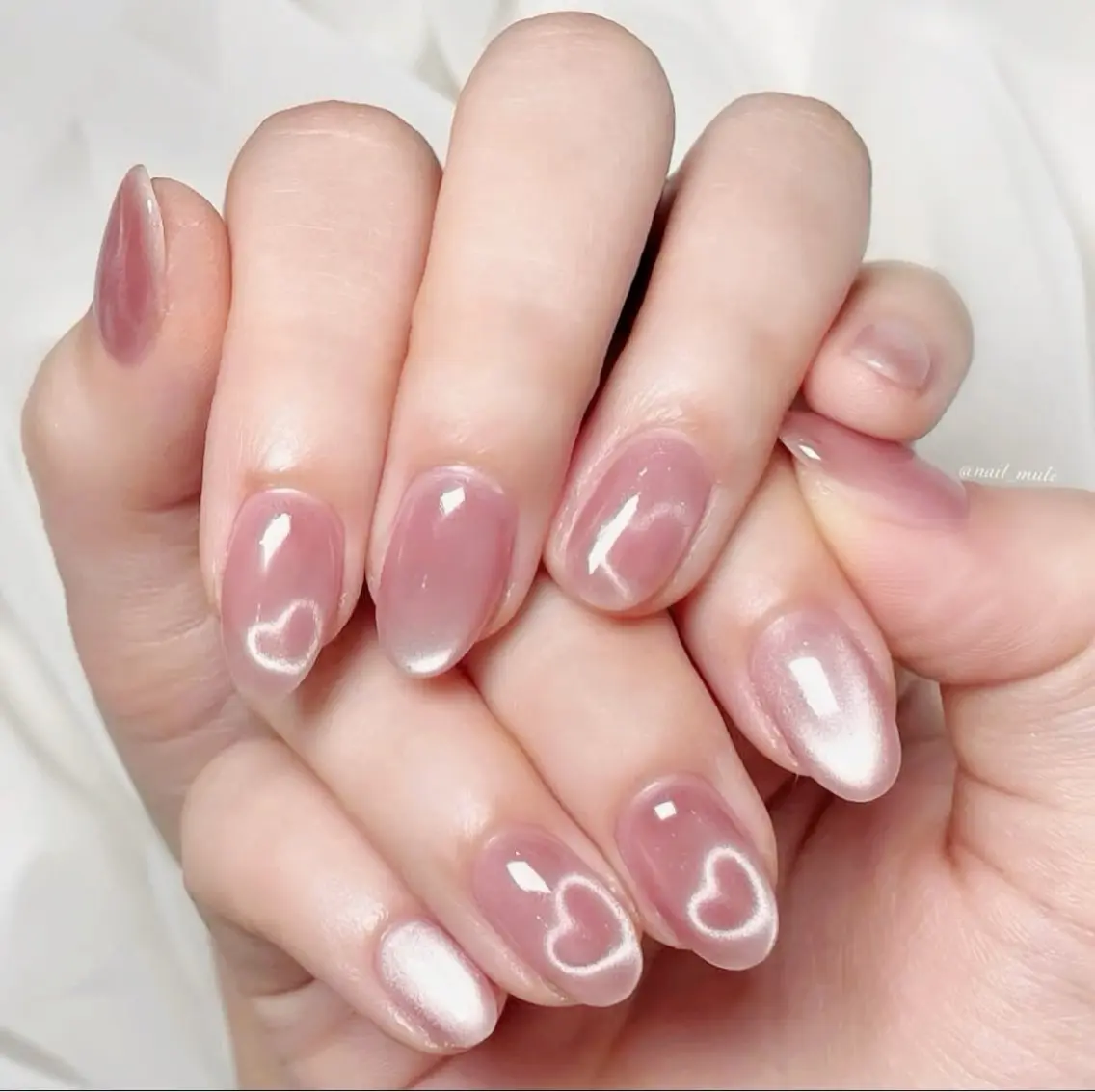 ネイル ハート マグネットネイル ハンドネイル Mirpop nailのネイルデザイン