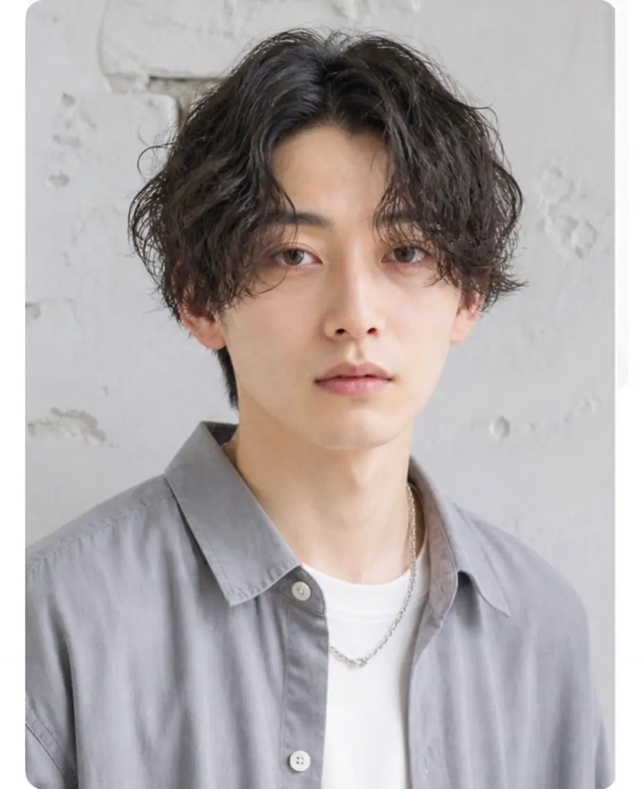 ミディアム パーマ メンズ カット パーマ ORI. men’s hairのヘアスタイル