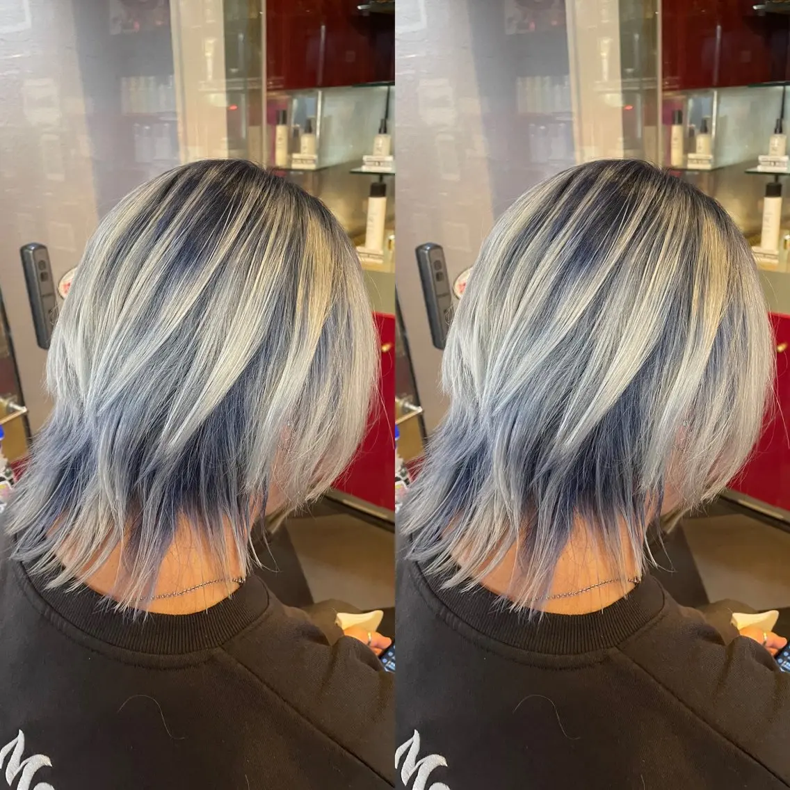 ミディアム カラー バレイヤージュ ダブルカラー レイヤーカット トリートメント 👑派手髪/カット 👑ANRYのヘアスタイル