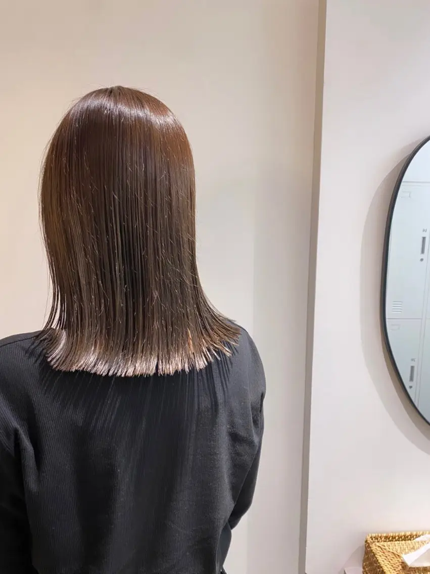 ミディアム カラー カット ヘアカラー トリートメント 似合わせ美髪ヘア✨ 天王寺．阿倍野🌈のヘアスタイル