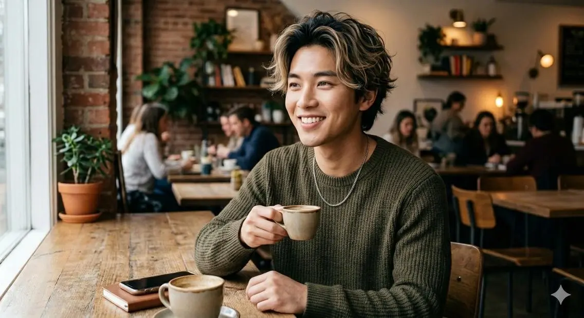 セミロング 撮影モデル saitou ryousukeのヘアスタイル