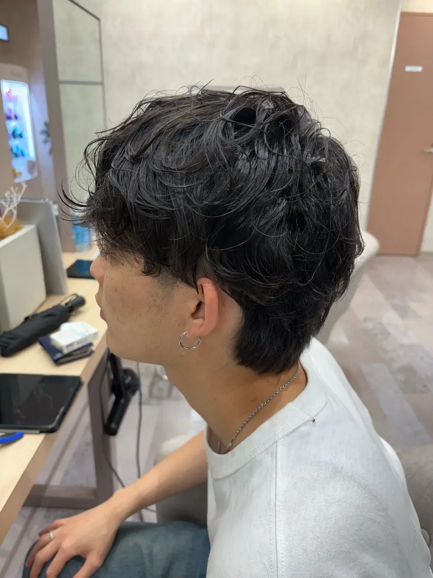 パーマ メンズ カット パーマ tokute 片岡心🐥のヘアスタイル