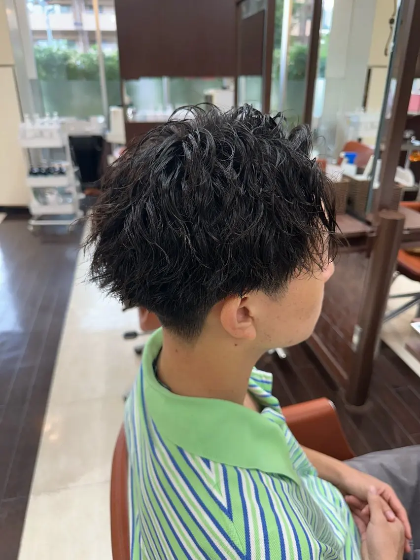 ショート カラー パーマ メンズ カット パーマ ヘアセット 成田No.1 メンズヘア/清和武虎のヘアスタイル