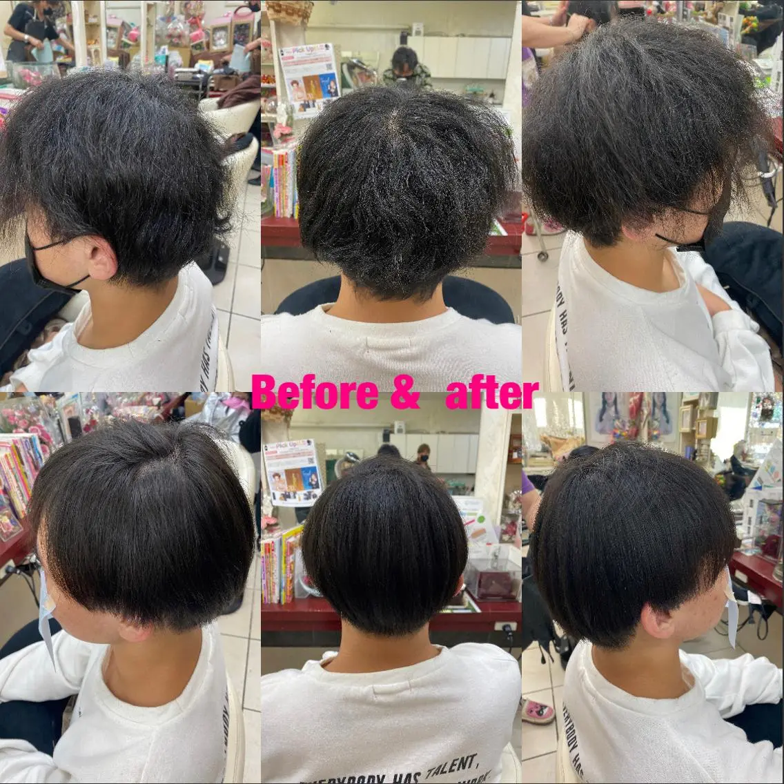 ハースオリジナル縮毛矯正　　乾かすだけでツヤツヤになれる矯正、自然な縮毛メンズカット。手触りにもこだわった最新矯正の写真