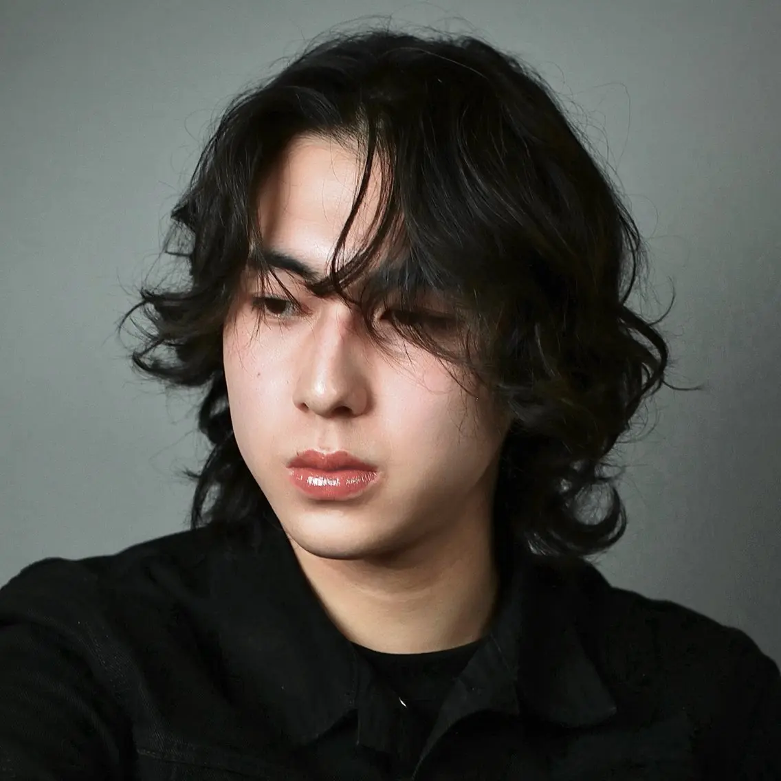 ミディアム パーマ メンズ パーマ 韓国ヘアADOR HARUKIのヘアスタイル