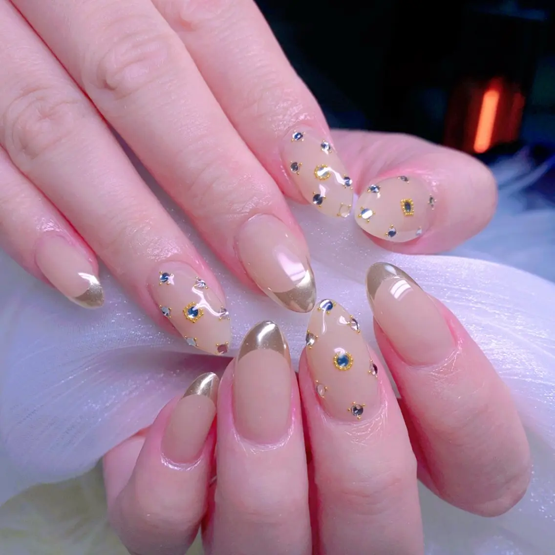 ネイル フレンチネイル ミラーネイル ニュアンスネイル シンプルネイル 冬ネイル Nail Yunaのネイルデザイン