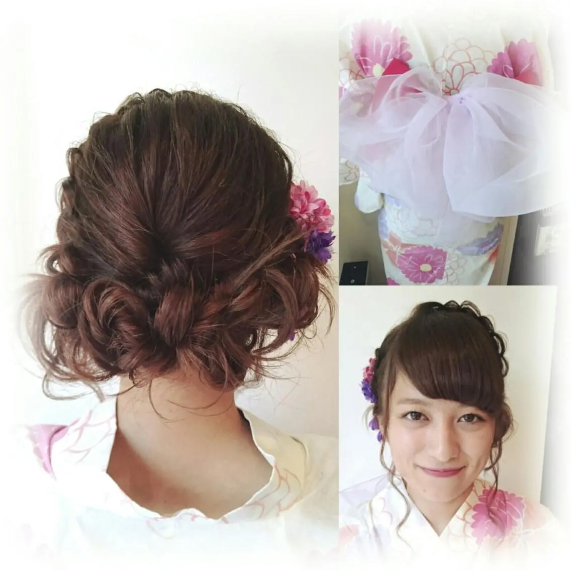セミロング ヘアアレンジ ミディアム ショート ロング 浴衣 .. meiのヘアスタイル