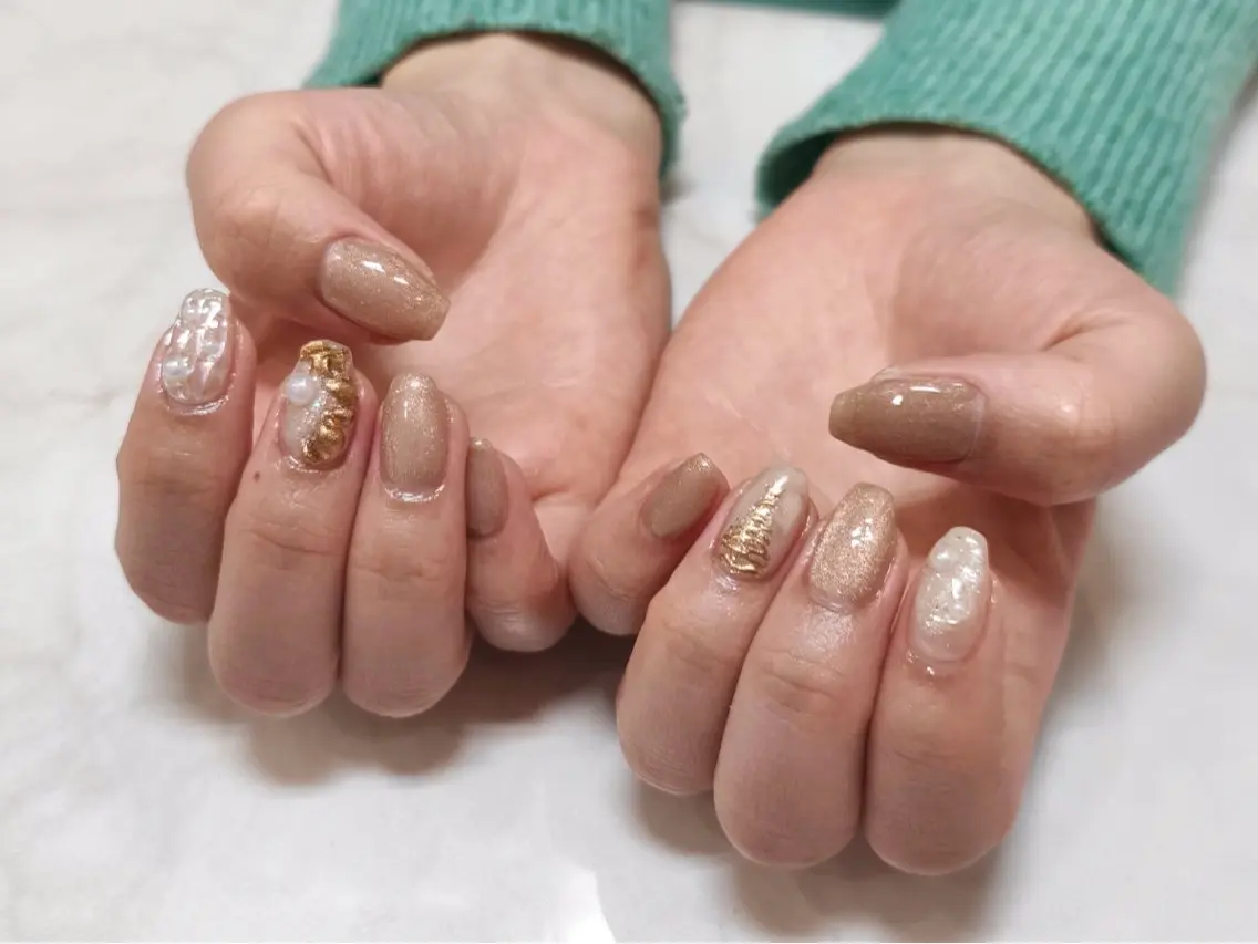 ネイル 持ち込み 冬ネイル クリスマス K. SATOのネイルデザイン