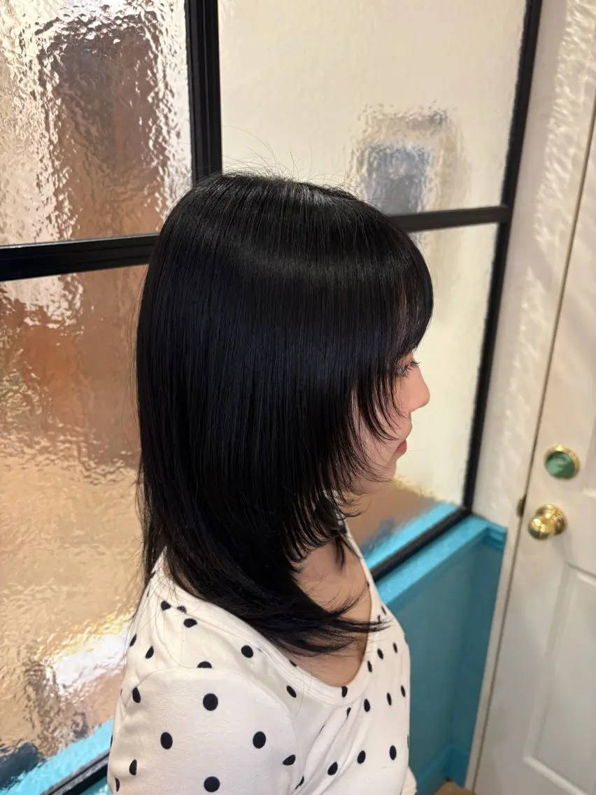セミロング カラー レイヤーカット 顔周りレイヤーカット /髪質改善/ゆう🤍のヘアスタイル