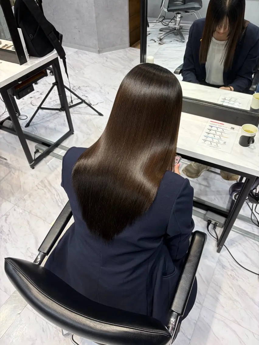 ロング 縮毛矯正 武内 風馬のヘアスタイル