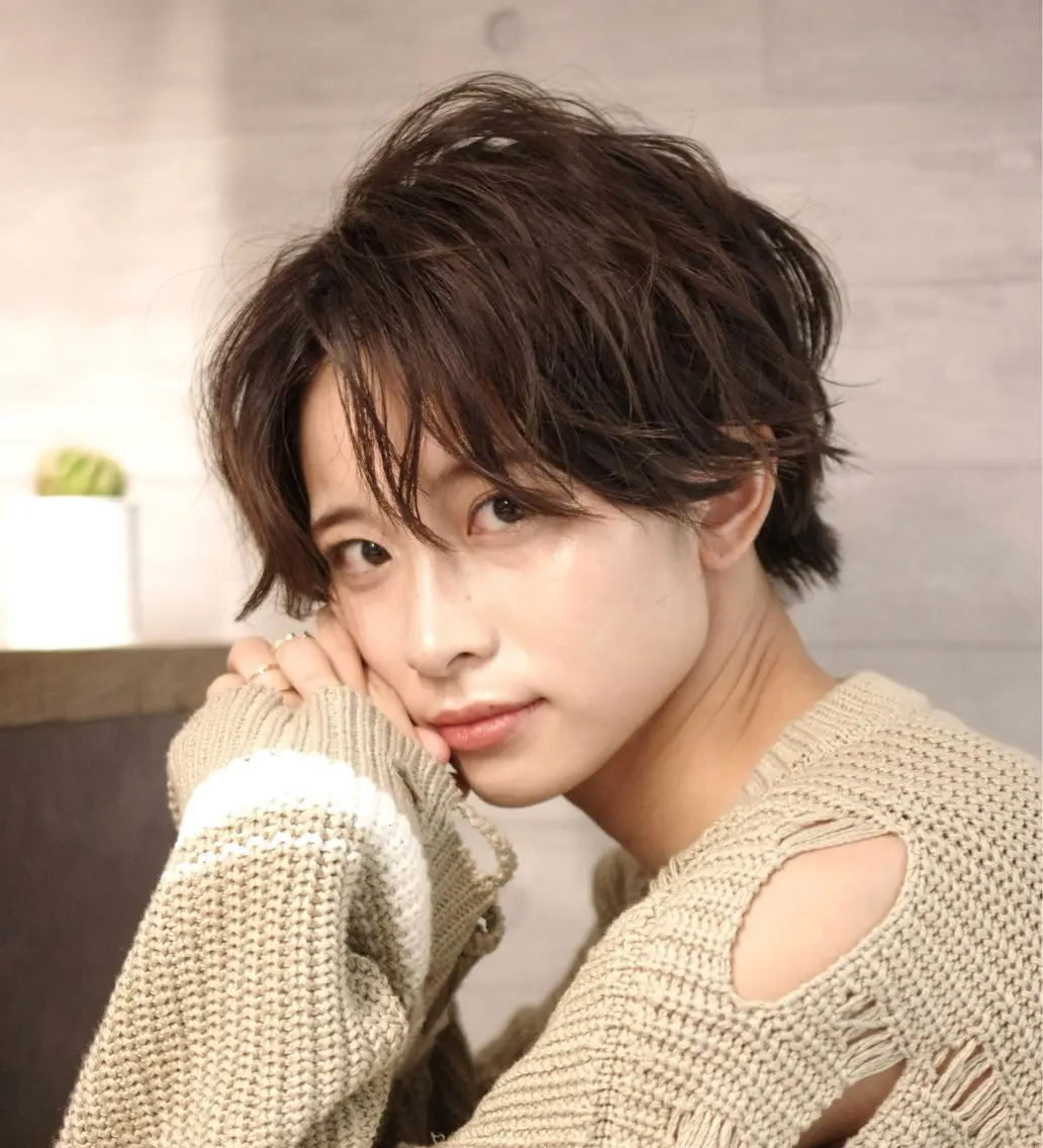 ショート カラー パーマ 西川 賢一のヘアスタイル