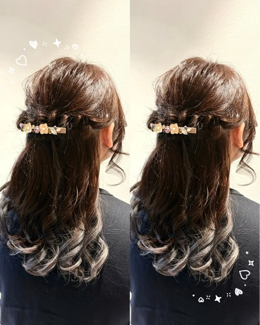 ロング ヘアカラー アリヤマ メイカのヘアスタイル