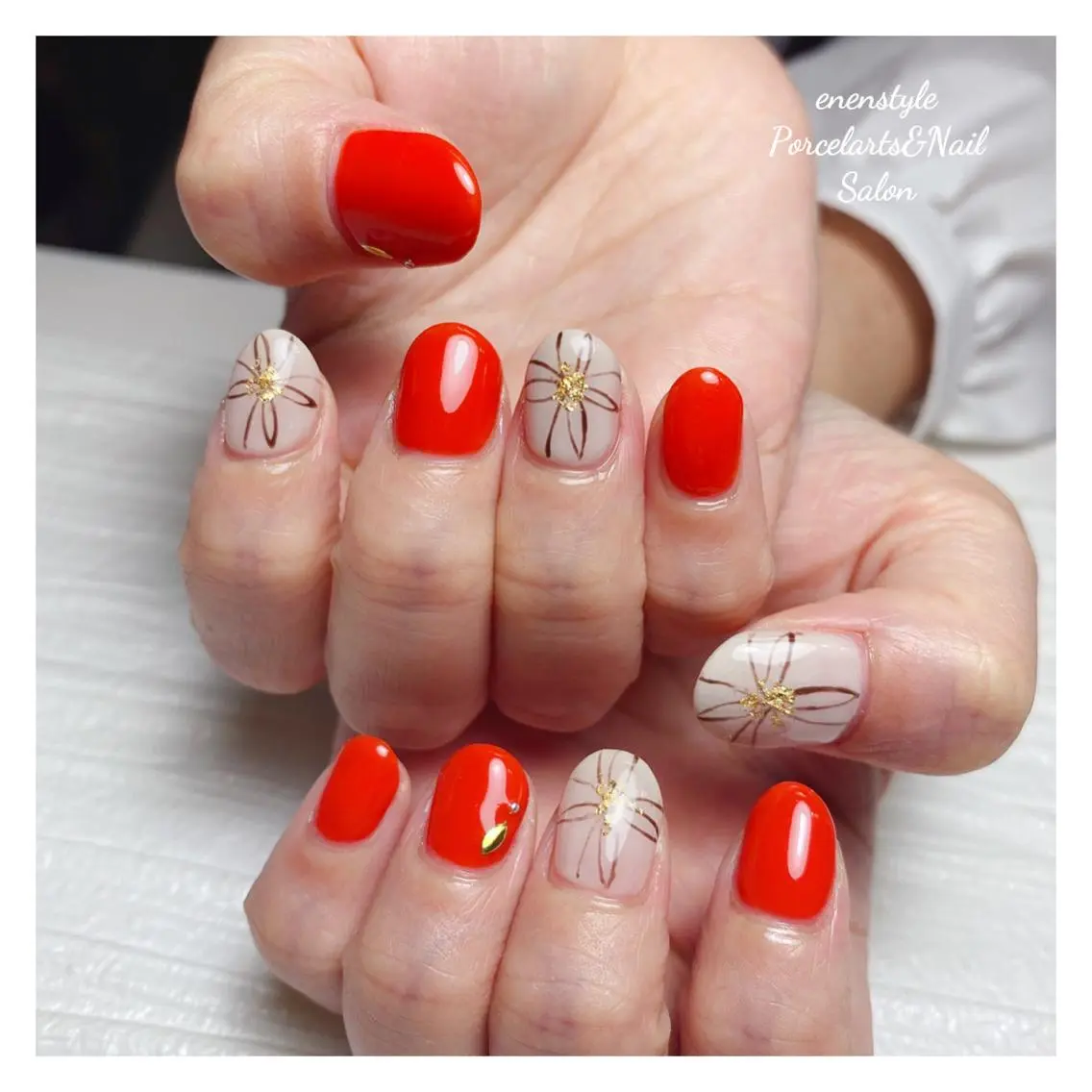 ミディアム ネイル 🐾enen style 🐾のネイルデザイン