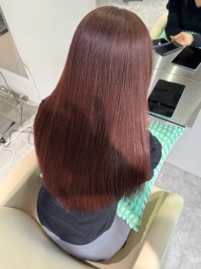ロング カラー 酸性ストレート カット ヘアカラー トリートメント 夜23時まで予約🉑 reverieあきらのヘアスタイル