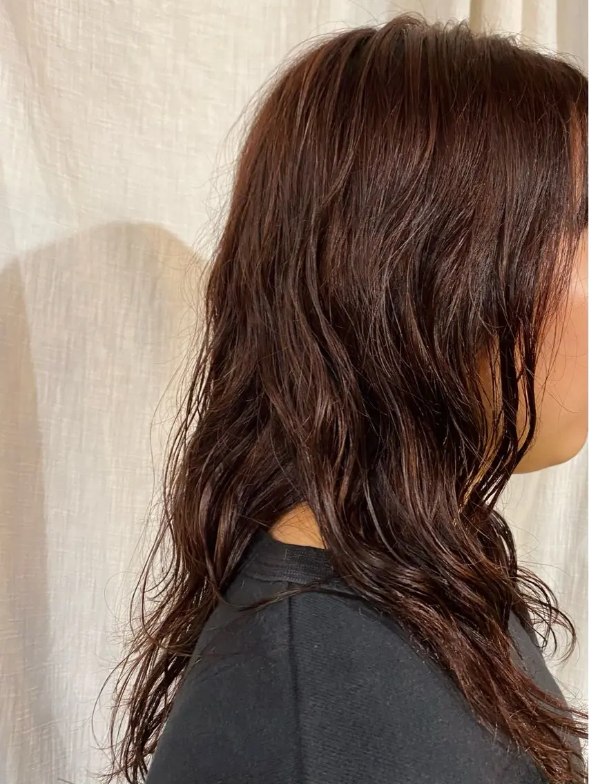 ロング カラー パーマ ヘアカラー トリートメント ORe'S HAIR BE GLaDユウナのヘアスタイル