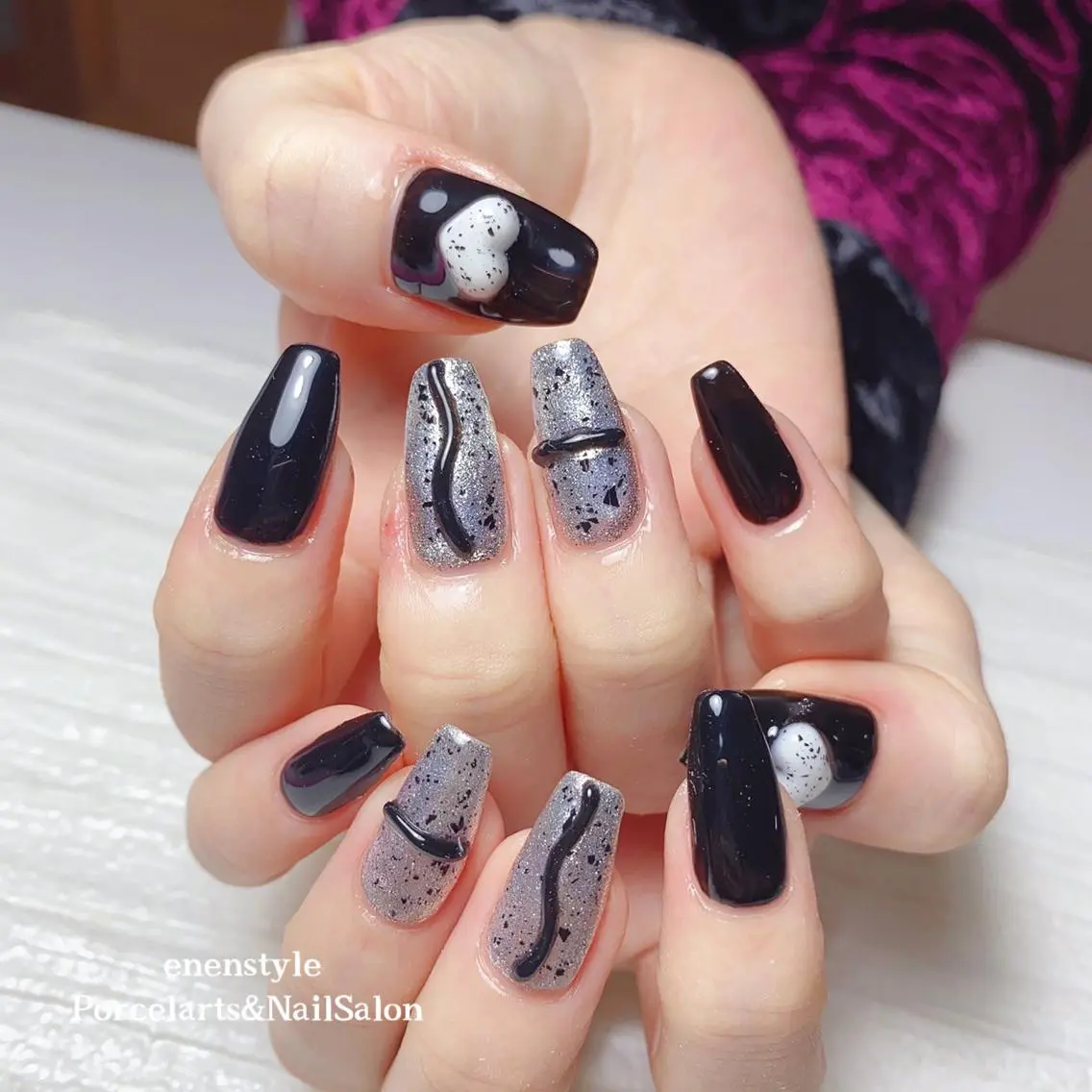 ミディアム ネイル 🐾enen style 🐾のネイルデザイン