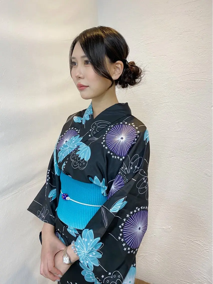 ヘアアレンジ 浴衣 着付け GLOSS 心斎橋 山上のヘアスタイル