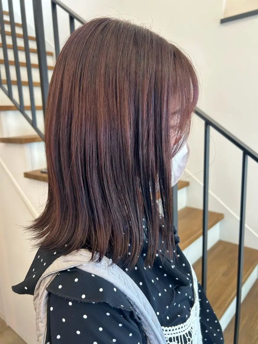 ミディアム 韓国風ヘア ヘアカラー 本澤 朋香のヘアスタイル