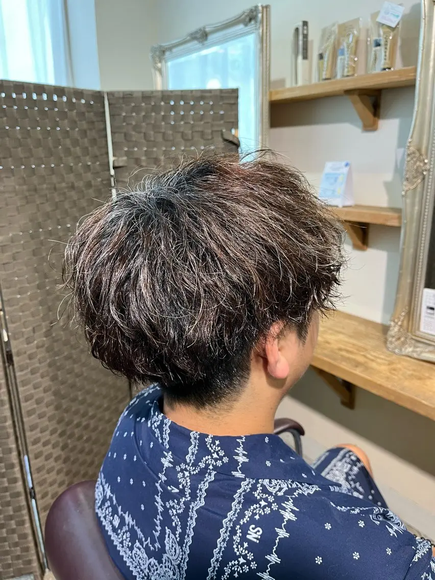 メンズ カット パーマ フェザーパーマ🌙 毛流れ yuzukiのヘアスタイル