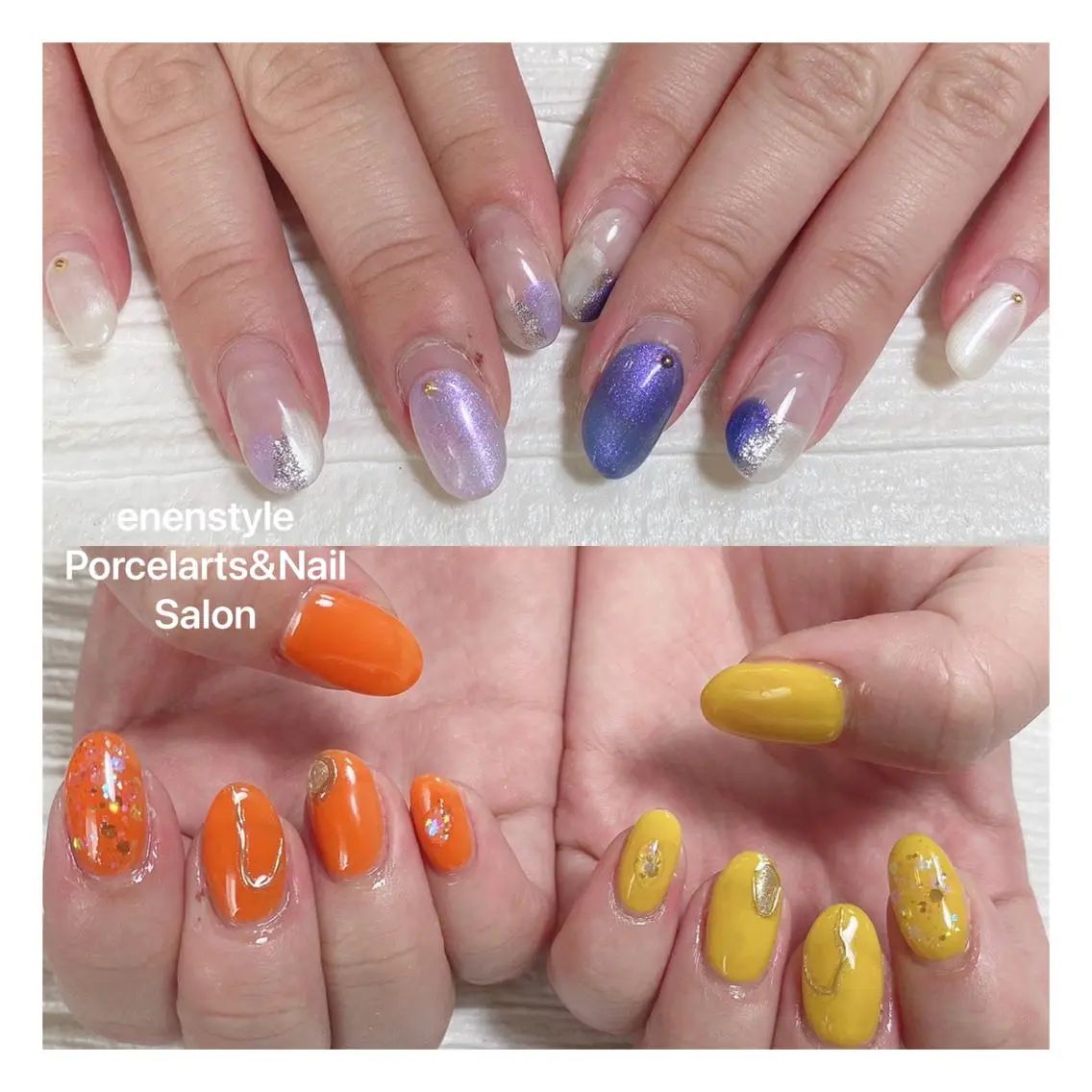 ミディアム ネイル ハンドネイル 🐾enen style 🐾のネイルデザイン