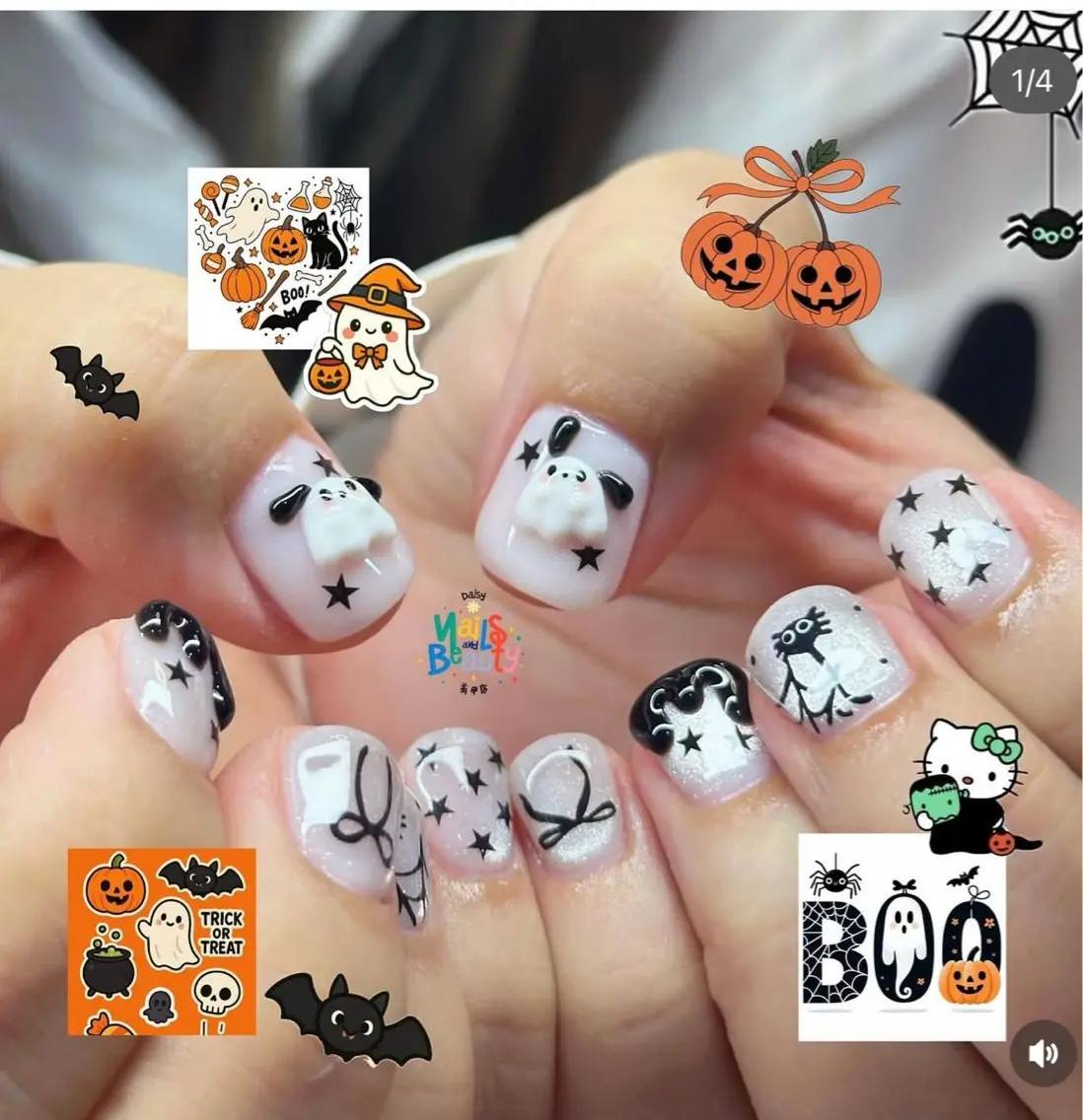 ネイル アートネイル ハロウィン 持ち込み ぷっくりネイル ハンドネイル Chiara 持ち込み専門のネイルデザイン