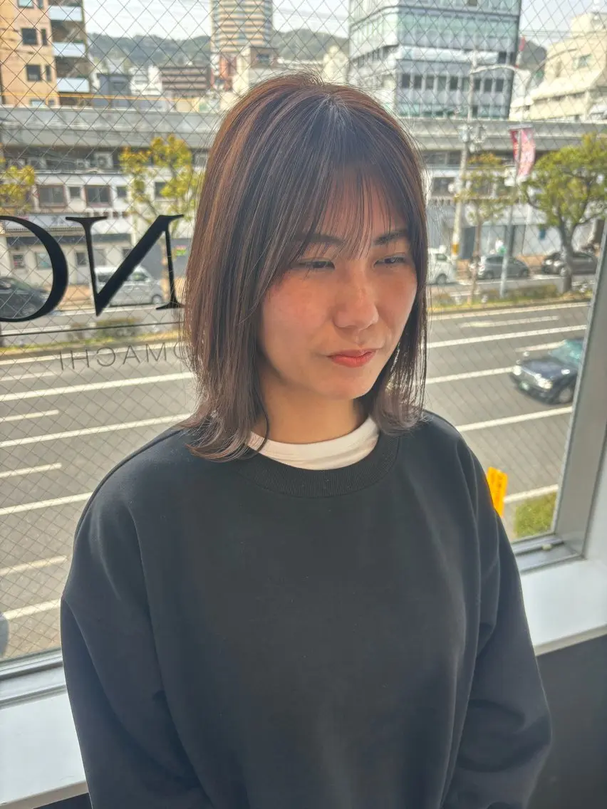 ショート カラー ボブレイヤー 透明感カラー ボブ レイヤーカット 穐田 航のヘアスタイル