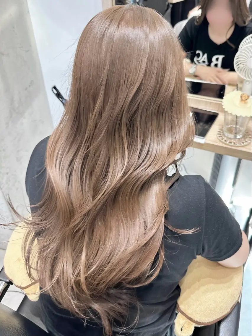 ロング カット ヘアカラー トリートメント ✨透明感カラー/縮毛 恵比寿HAYATO✨のヘアスタイル