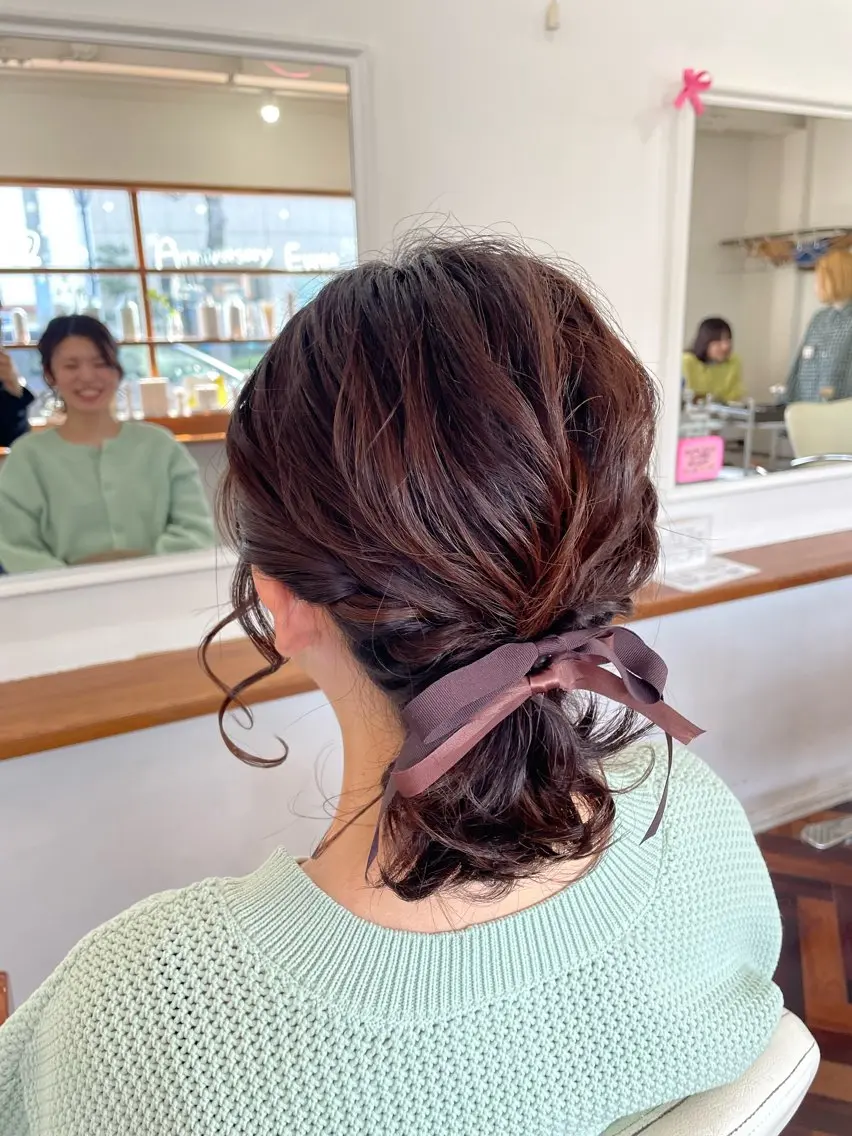 ヘアアレンジ ボブ ヘアセット mopa_kaede ナチュラル/レイヤーのヘアスタイル