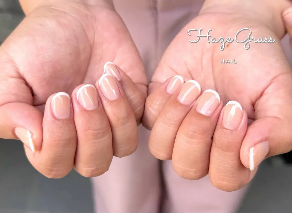 ネイル フレンチネイル ハンドネイル HazeGrass NAILのネイルデザイン