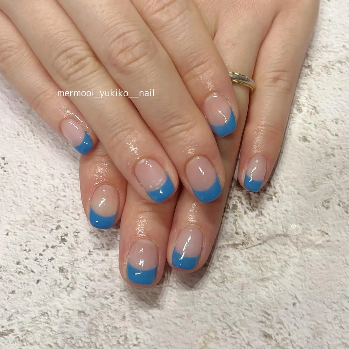 ネイル アートネイル フットネイル フレンチネイル ニュアンスネイル 夏ネイル mermooi nailのネイルデザイン