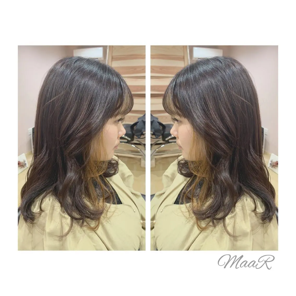 セミロング カラー Asuka Mabuchiのヘアスタイル