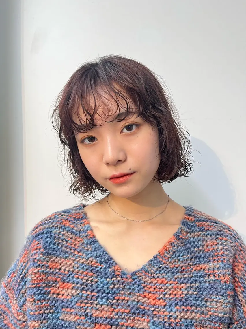 ショート パーマ 阿久津真衣 似合わせカットのヘアスタイル
