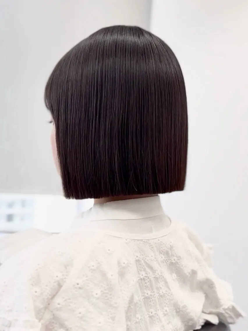 ロング カット 縮毛矯正 トリートメント 渋谷ボブ🤍/髪質 改善/縮毛矯正/瑞月のヘアスタイル