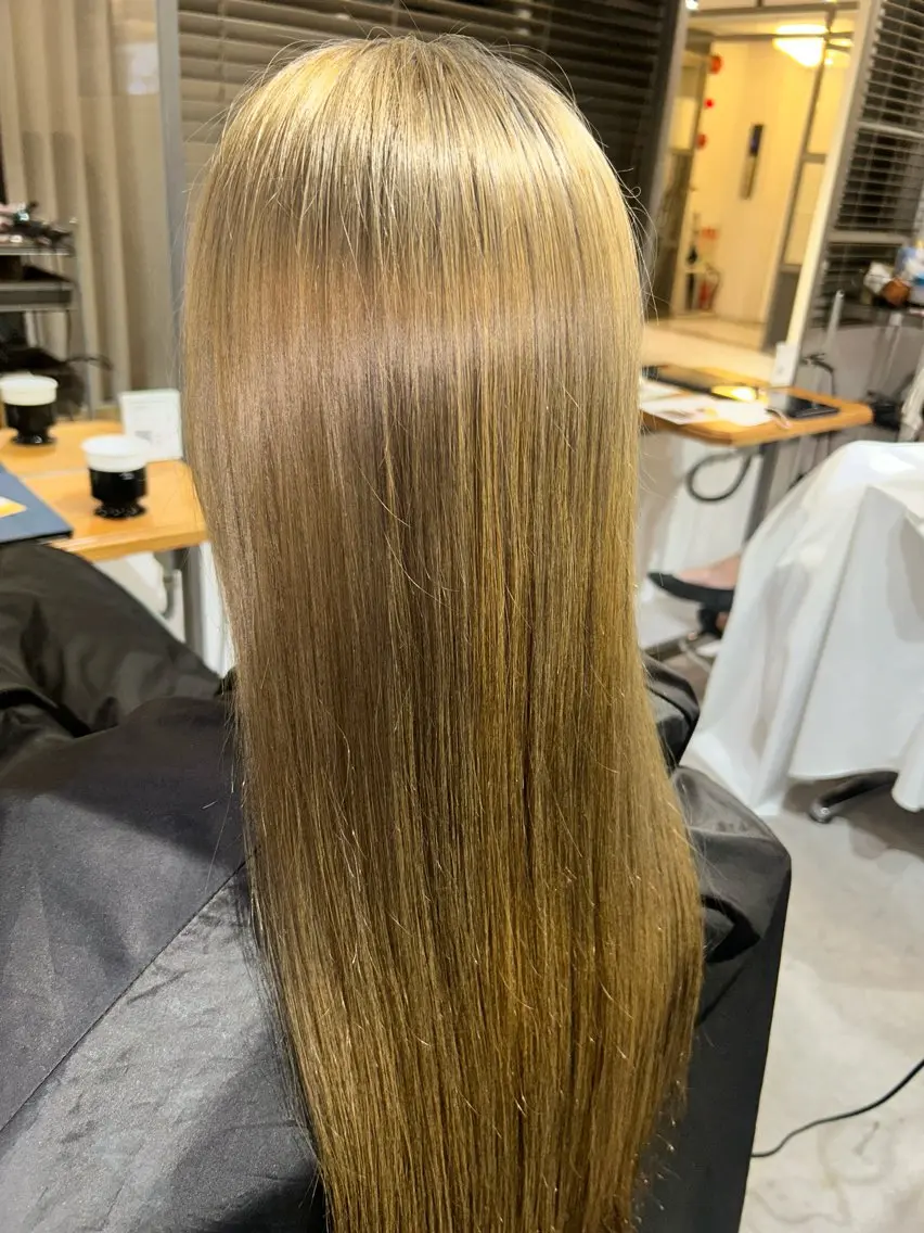 ロング カラー 栄/海外風カラー/ ナチュラル縮毛のヘアスタイル