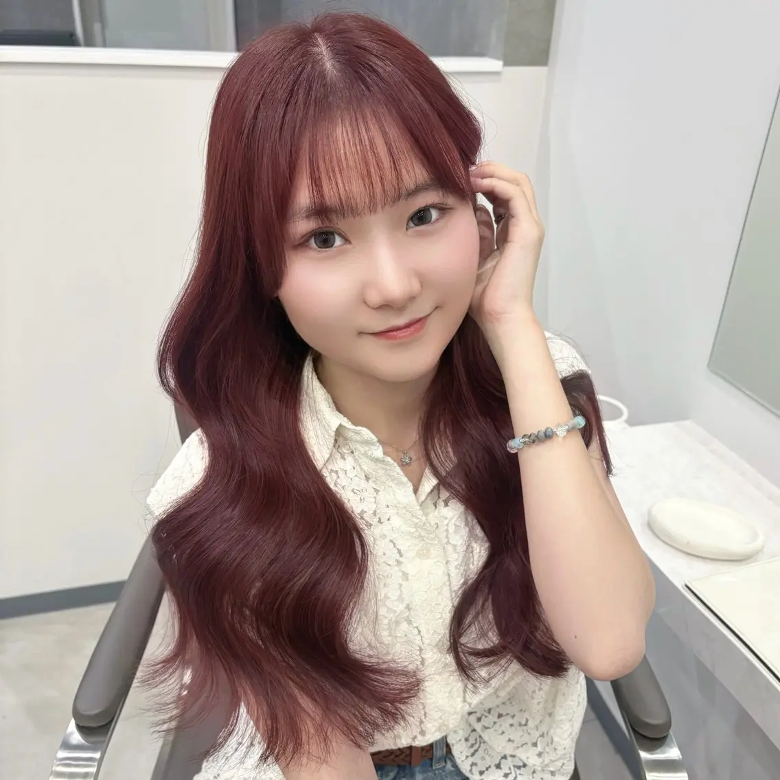ロング カラー ヘアアレンジ ベージュカラー ピンクカラー ピンクベージュ カット ヘアカラー トリートメント 🍒暖色カラー/ 透明感/hina🍒のヘアスタイル