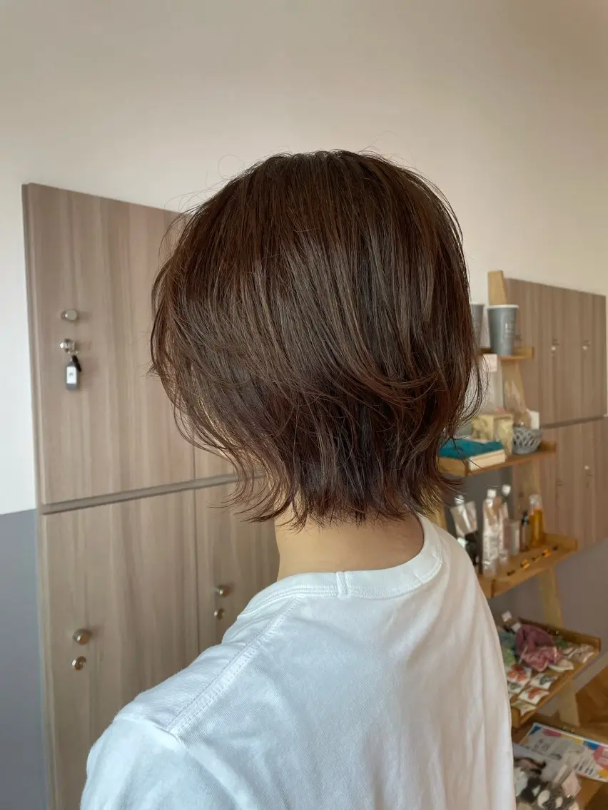 ミディアム ボブレイヤー ボブ レイヤーカット 生盛 智穂子のヘアスタイル