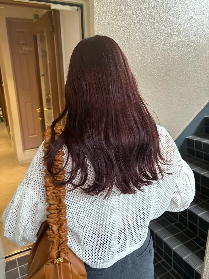 ロング カラー カット ヘアカラー トリートメント mei|顔まわり ×透明感カラーのヘアスタイル