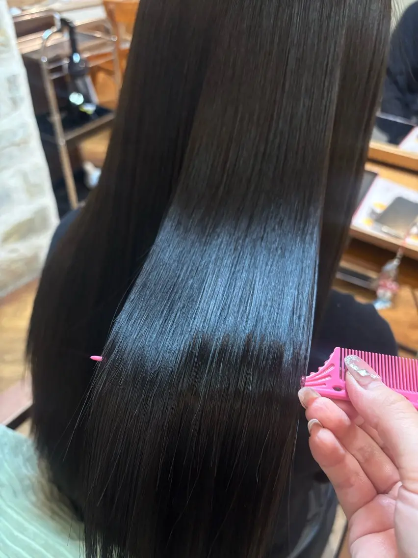 ロング 髪質改善 ツヤ感カラー✨/ 顔周りカット西川絢音のヘアスタイル