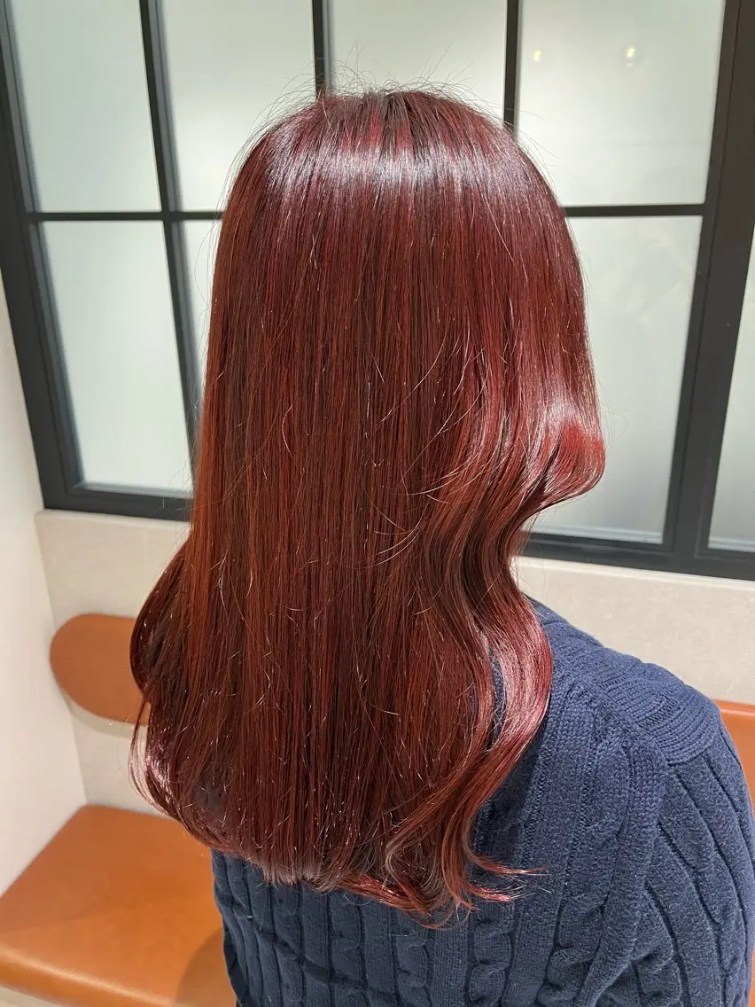 ロング カラー ブリーチ ブラウンカラー カシス ブリーチなしカラー ピンクカラー Eleanor 池袋 🧸Madoka🧸のヘアスタイル