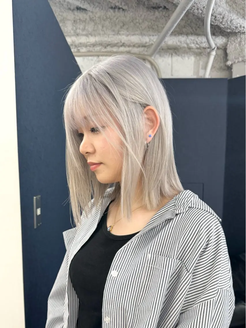 ミディアム カラー アッシュ ベージュカラー ブリーチ ブロンド ブラウンカラー ブリーチ ハイトーン 特化🌈フジタハルキのヘアスタイル