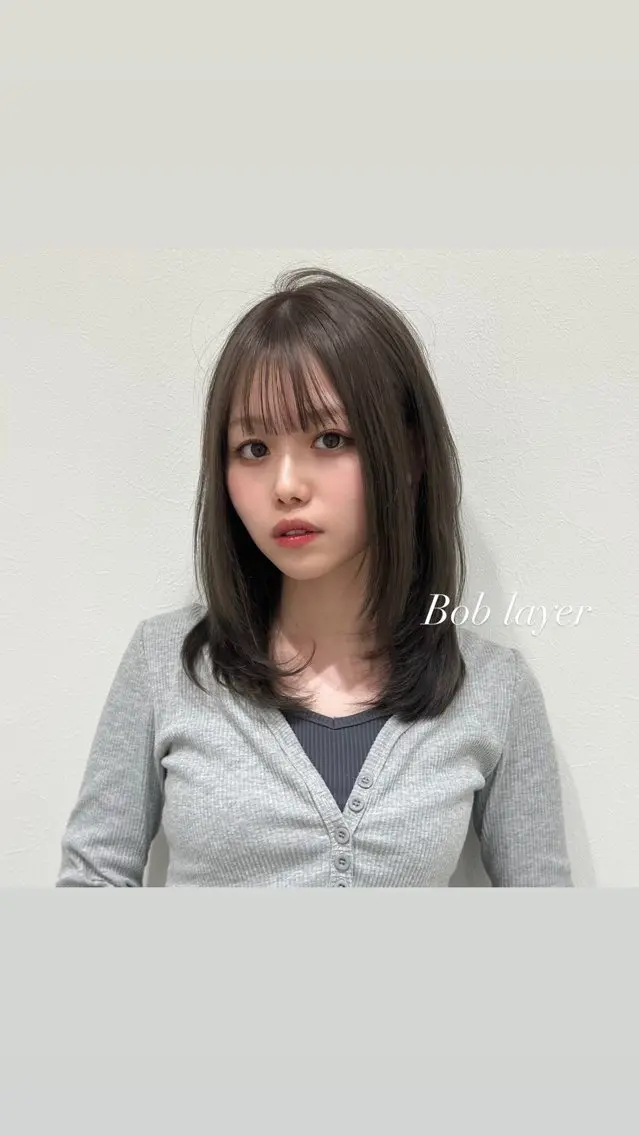 ミディアム 韓国𝐻𝑎𝑖𝑟 🇰🇷🖤ハラのヘアスタイル