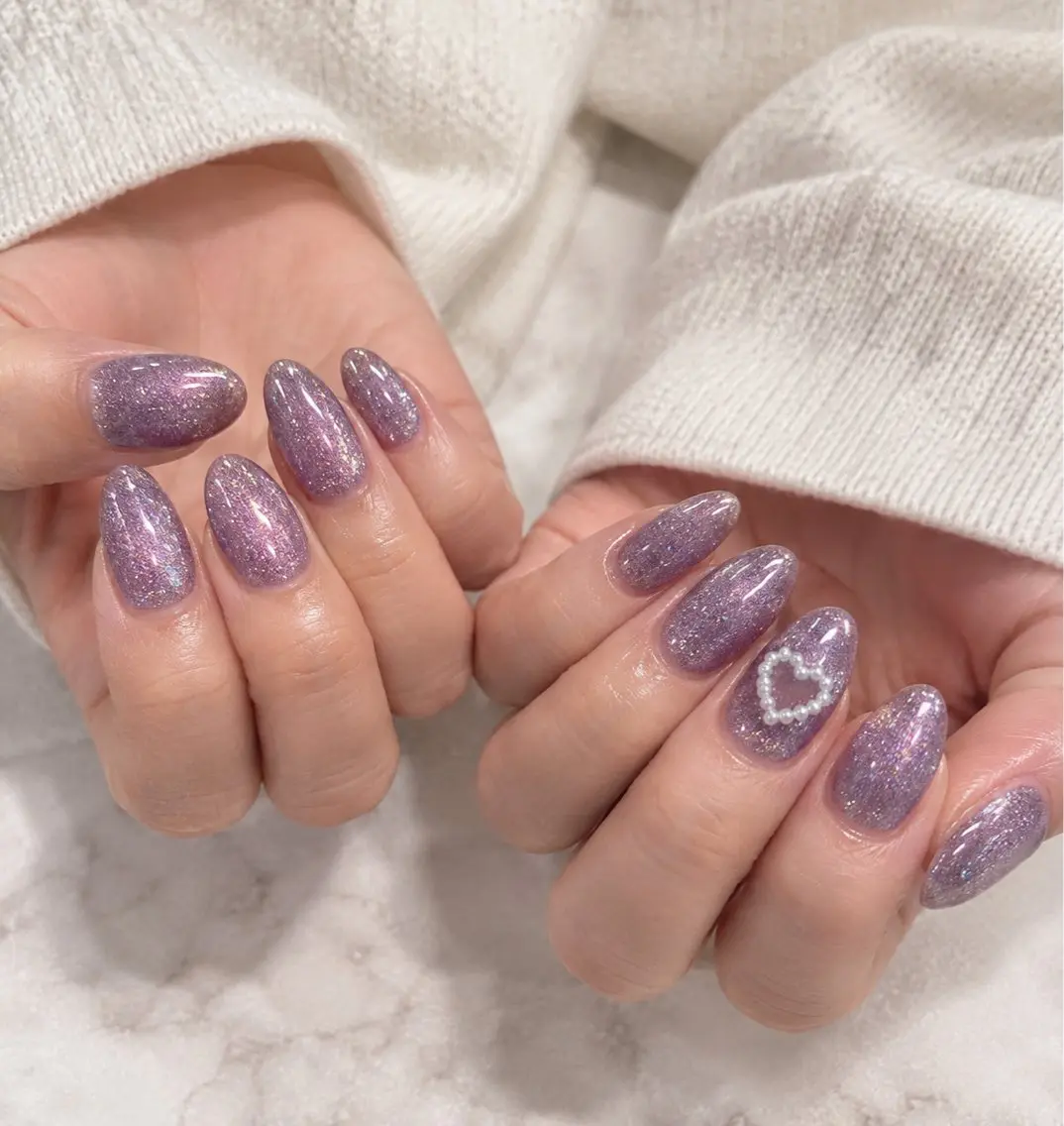\ハンドネイルモデル募集♡フラッシュ・ラメのワンカラー限定/の写真