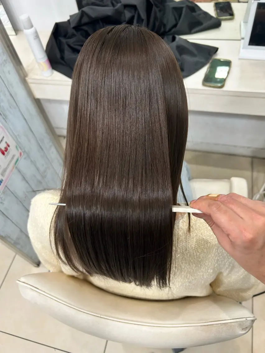 セミロング ヘアカラー トリートメント 【髪質改善カラー】 瀧田嵐士🇰🇷のヘアスタイル