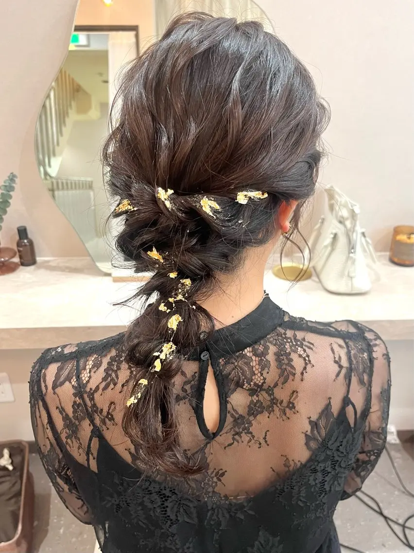 セミロング ヘアアレンジ ヘアセット Mila Akariのヘアスタイル