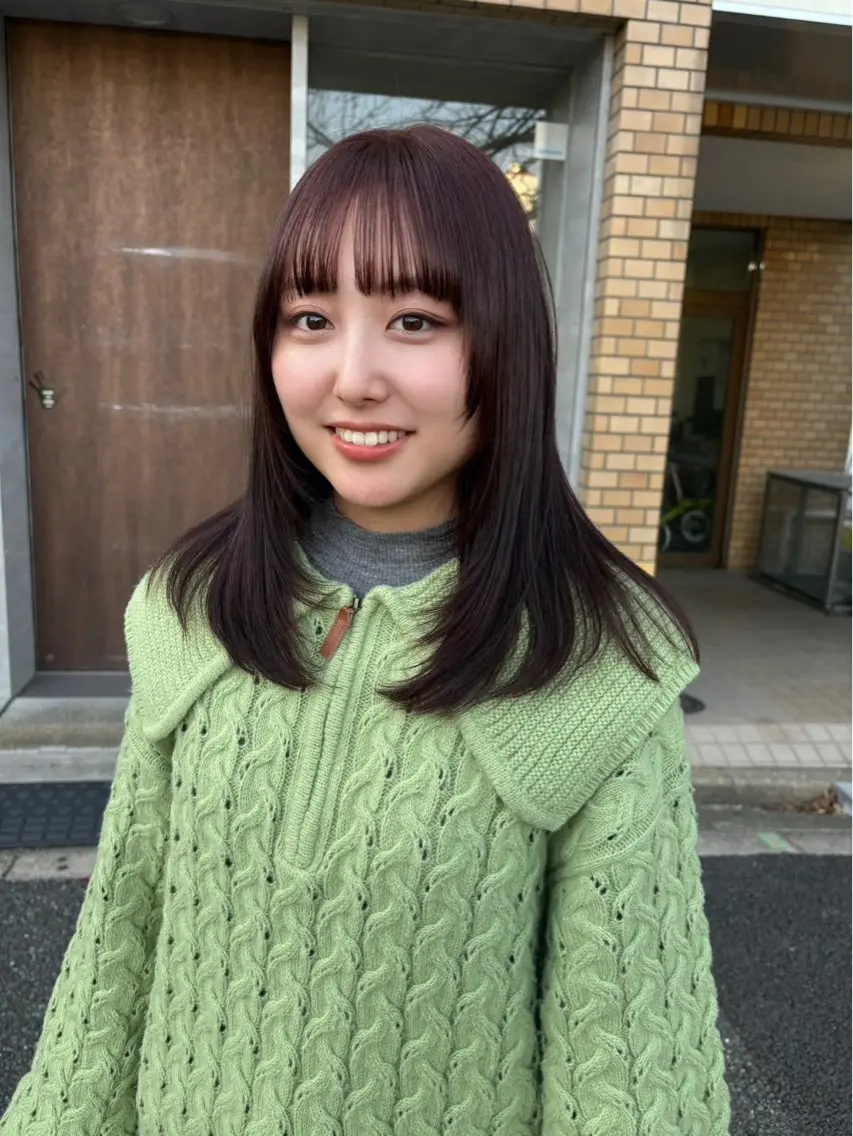 セミロング カット ヘアカラー トリートメント qpula クプラのヘアスタイル