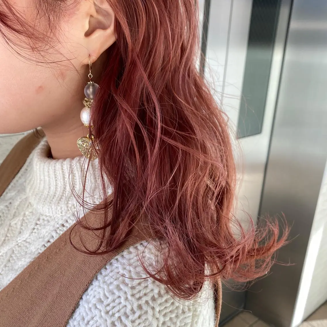 セミロング カラー ヘアアレンジ 美髪矯正 韓国レイヤーのヘアスタイル