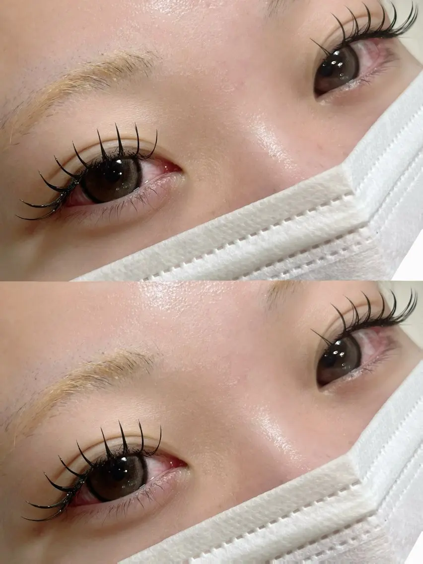 アイブロウWAX+LEDフラットラッシュ120束🍒(オフ、コーティング込み)の写真